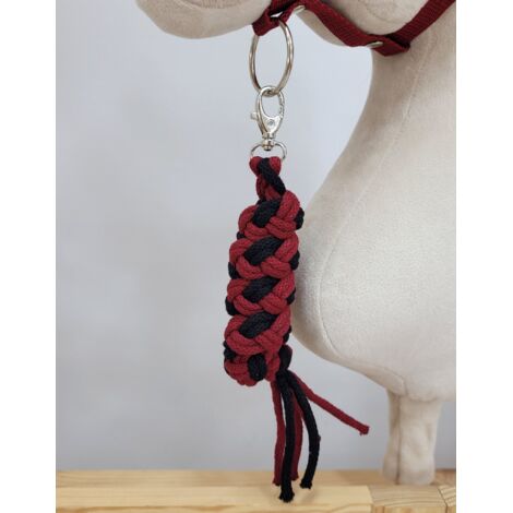 Laisse en corde pour cheval de loisir - Noir et bordeaux (1/2)