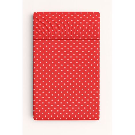 Drap housse en coton pour berceau 140x70 cm - pois rouges (1/2)