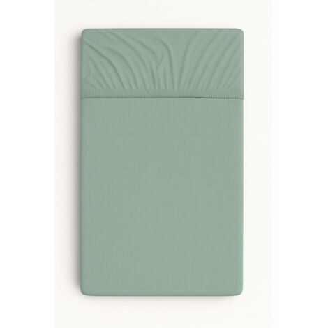 Drap housse en coton pour berceau 140x70 cm - sauge (1/2)