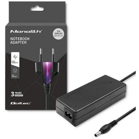 Adaptateur secteur Qoltec pour ordinateur portable Samsung 60 W 19 V 3,15 A 5,5 x 3,5 broches + câble d'alimentation (1/5)
