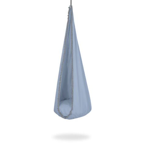 Hamac suspendu My Sweet Baby, balançoire cocon - Bleu sale (1/5)