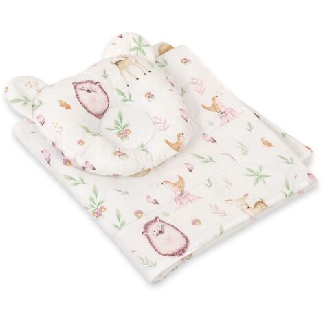 Couette ours en peluche avec rembourrage et oreiller profilé - Ensemble 2 pièces - Délicatesse forestière (1/2)