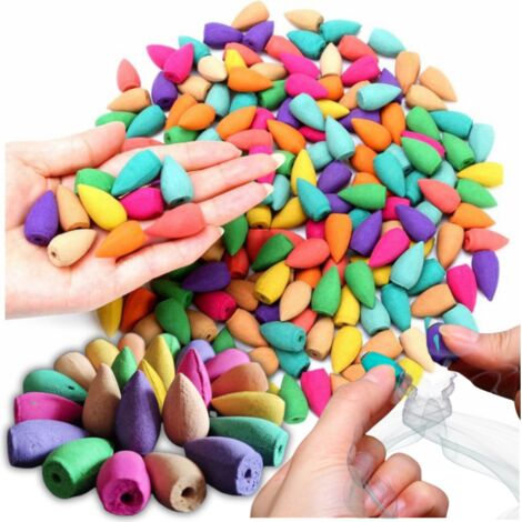 Cônes d'encens pour cheminée, lot de 100 pièces, inserts parfumés colorés