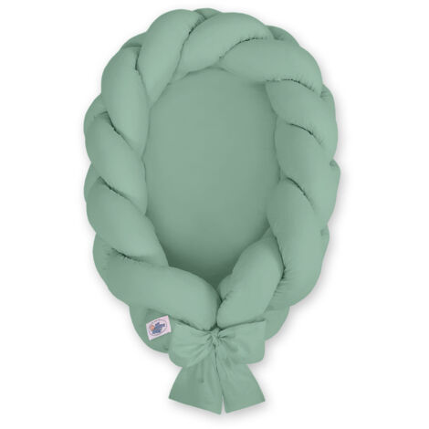 Cocon tressé 2 en 1 pour bébé - Sauge (1/2)