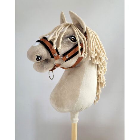 Licol réglable Hobby Horse A3 rouge avec fourrure noire (1/2)