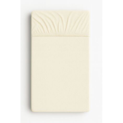 Drap-housse en éponge pour berceau 140x70cm - crème (1/4)