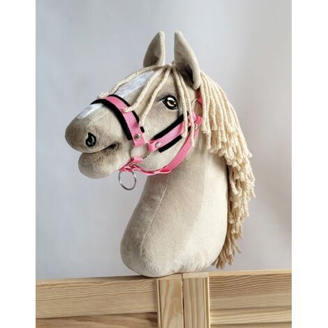 Licol réglable Hobby Horse A3 rose avec fourrure noire (1/3)