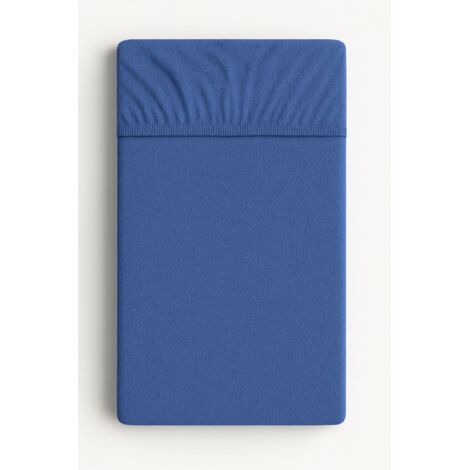 Drap-housse en éponge pour berceau 140x70cm - bleu foncé (1/4)