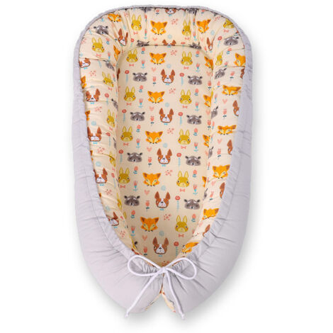 Cocon bébé, double face, parc, lange, Premium BOBONO - animaux crème (1/5)