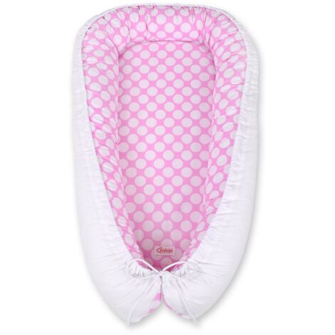 Cocon bébé, double face, parc, lange, Premium BOBONO - anneaux rose/blanc (1/5)