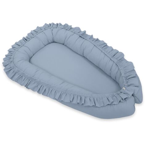 Lange bébé cocon Premium à volants MY SWEET BABY - bleu sale (1/4)
