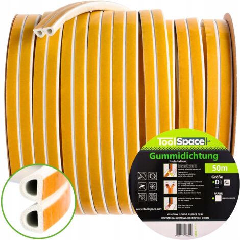 Joint d'étanchéité pour garage D 12x10 blanc 50m (2x25m) (1/5)