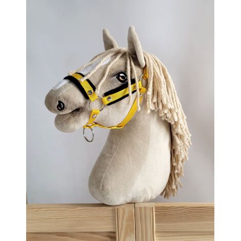 Licol réglable Hobby Horse A3 jaune avec fourrure noire (1/3)