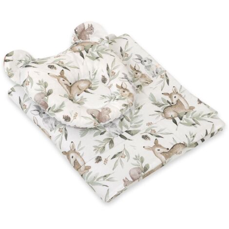 Housse de couette ours en peluche avec rembourrage et oreiller profilé - Ensemble 2 pièces - Olive des bois (1/4)