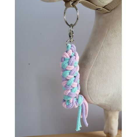 Laisse en corde pour cheval de loisir - Menthe/Violet/Rose clair (1/2)