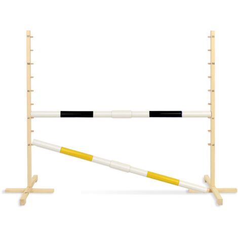 Obstacle de saut pour Hobby Horse 160 cm, h-120 cm, deux poutres - noir et jaune (1/5)