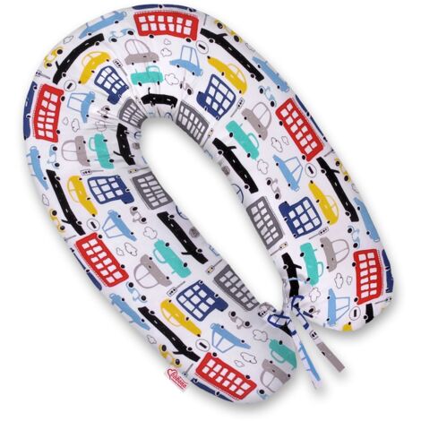 Coussin de grossesse plus long pour dormir avec housse amovible - Voitures colorées (1/5)