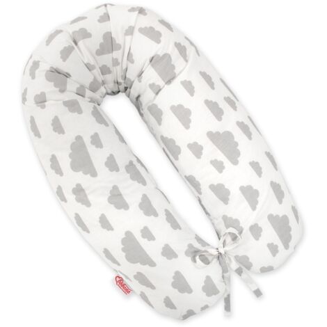 Coussin de grossesse long pour dormir avec housse amovible - Gray Clouds (1/5)