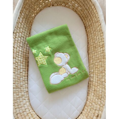 Couverture polaire pour bébé - Carlo - Ours en peluche avec étoiles, vert (1/3)
