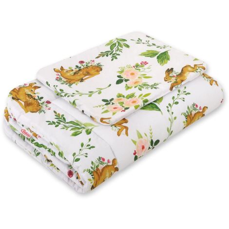 Parure de lit bébé avec garnissage, 2 pièces, 75x100cm NOUVEAU-NÉ - dans la forêt (1/2)