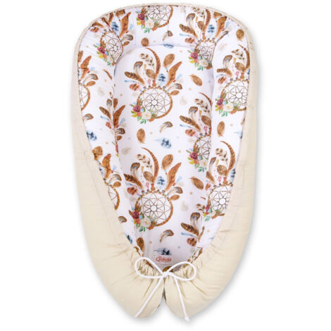 Cocon bébé, double face, parc, lange, Premium BOBONO - attrape-rêves, blanc/beige (1/5)