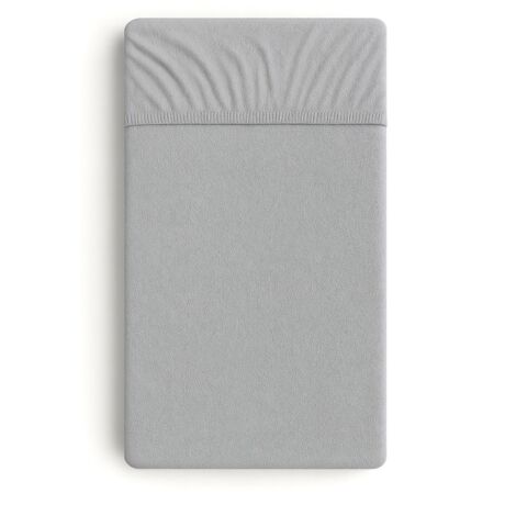 Drap-housse en éponge pour berceau 120x60cm - gris (1/4)