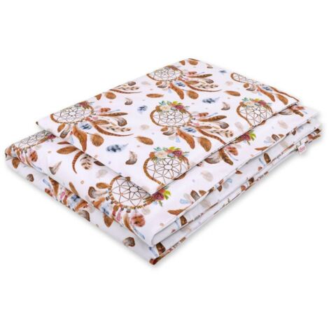 Parure de lit enfant 2 pièces en coton 120x90 cm - attrape-rêves blanc (1/4)
