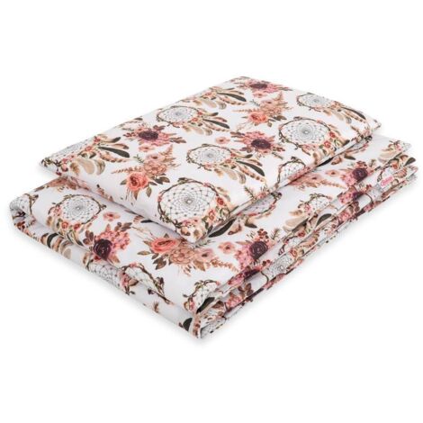 Parure de lit enfant 2 pièces en coton 120x90 cm - attrape-rêves fleuris (1/3)