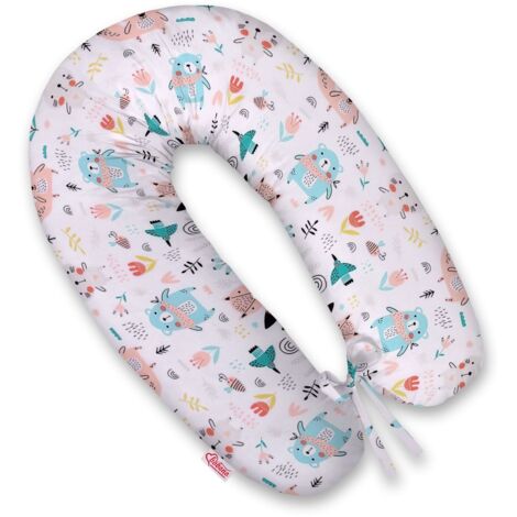 Coussin de grossesse plus long pour dormir avec housse amovible - Ours en peluche bleus (1/5)