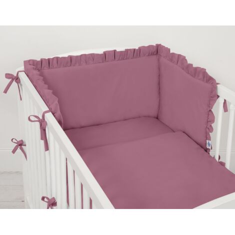 Tour De Lit Bébé Pepi Velours Coton Hypoallergénique Nid Bébé Cocooning Avec Volants - Tour De Lit Nouveau-né Velours Et Coton - Sécurité Et Confort Nid Douillet Nouveau-né