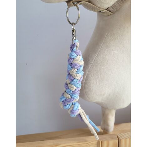 Laisse en corde pour cheval de loisir - Violet/Bleu/Beige clair (1/2)