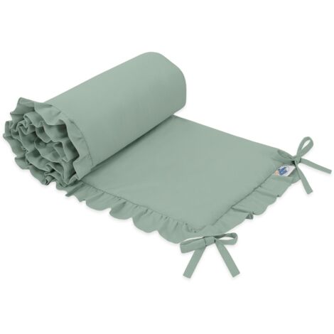 Tour de lit universel à volants pour lit bébé - sauge
