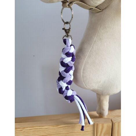 Laisse en corde pour cheval de loisir - Violet/Violet foncé/Blanc (1/2)