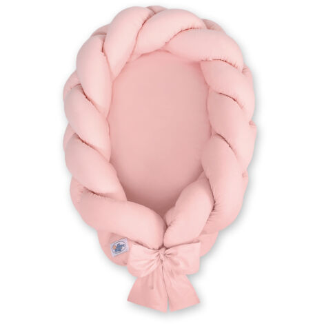 Cocon bébé tressé 2 en 1 - rose poudré (1/2)