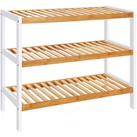 Étagère à chaussures couleur miel pour l'entrée BEGRYF 70x26x55 (1/5)