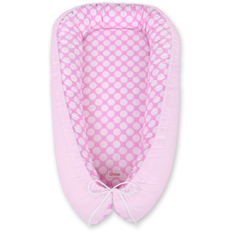 Cocon bébé, double face, parc, lange, Premium BOBONO - rose/anneaux roses (1/5)