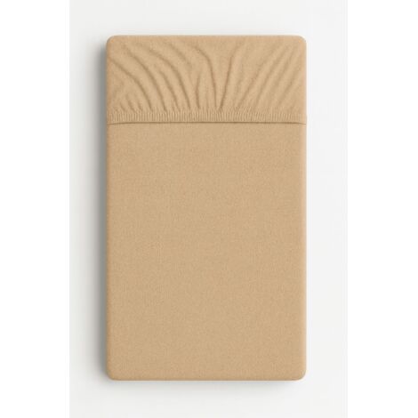 Drap-housse en éponge pour berceau 120x60cm - marron clair (1/4)