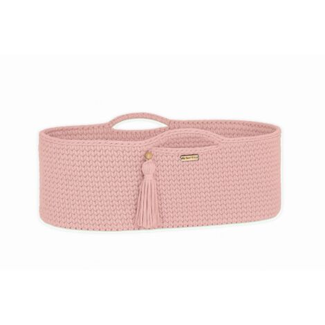 Couffin en coton BOHO fait main avec matelas - rose pastel (1/5)