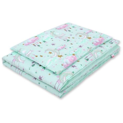 Parure de lit enfant 2 pièces en coton double face - Mint Moons (1/4)