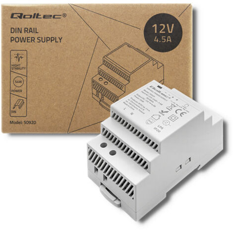 Alimentation sur rail DIN Qoltec 54 W 12 V 4,5 A Gris (1/5)
