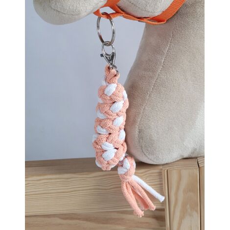 Laisse en corde pour cheval de loisir - Blanche et orange (1/3)