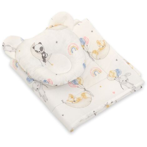 Couette ours en peluche avec rembourrage et oreiller profilé - Ensemble 2 pièces - Ballons (1/5)