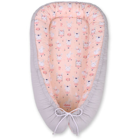 Cocon bébé, double face, parc, lange, Premium BOBONO - lapins ballerines roses (1/5)
