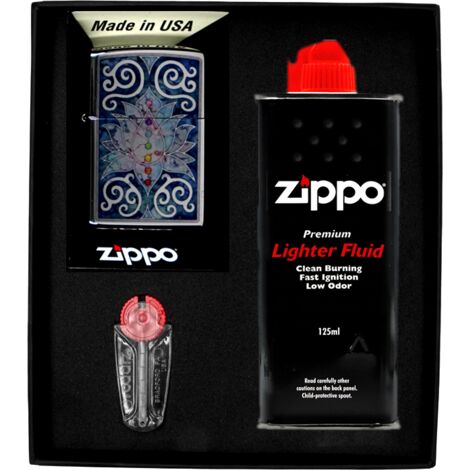 Briquet Zippo, coffret cadeau motif fleur de lotus n° 1 (1/3)