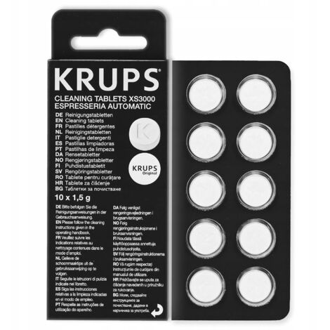 Lot de 10 tablettes de nettoyage pour machine à café Krups XS3000