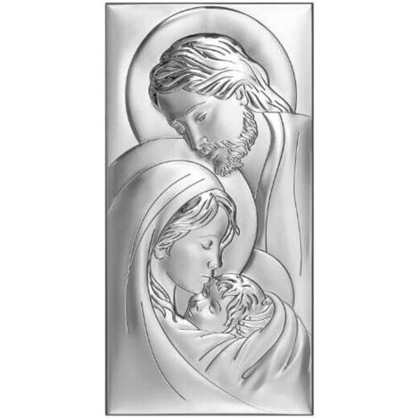 Image en argent de la Sainte Famille, souvenir d'un mariage, baptême, communion 6380 6 x 12 cm (1/5)