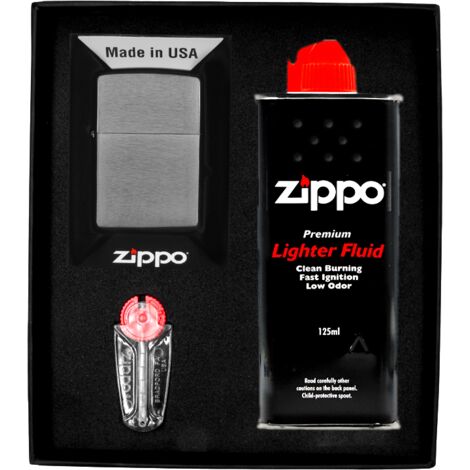 Coffret cadeau briquet ZIPPO CHROME BROSSÉ n° 1 (1/3)