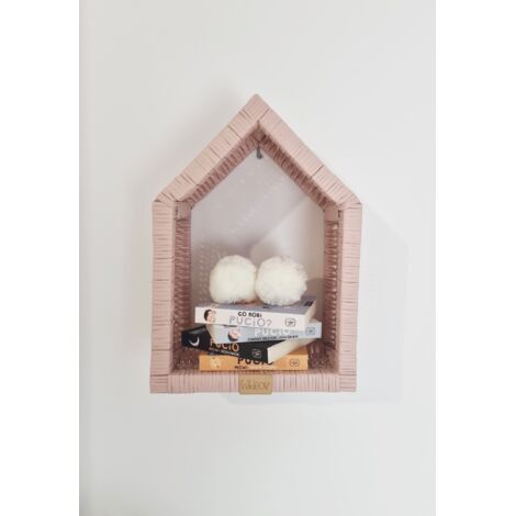 Maison en osier - petite armoire murale rose (1/5)