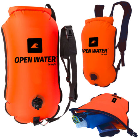 Bouée De Natation 2 En 1 28L Gonflable - Sac à Dos Étanche Pour Nage En Eau Libre Et Kayak