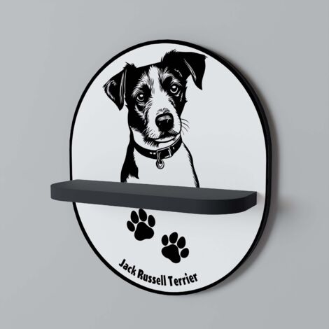 Étagère ovale JACK RUSSEL TERRIER noire (1/5)